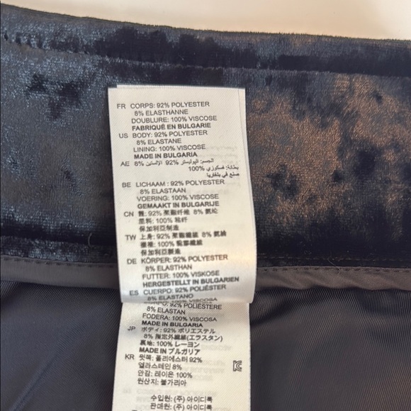 Sandro Velvet Black A-Line Mini Skirt Size 1 - Picture 4 of 6